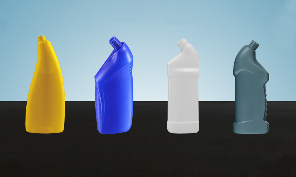 Inclined neck toilet bottle blow moulding machine